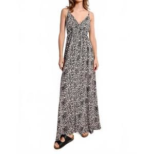 NEW MOLLY BRACKEN long leopard print maxi dress in beige geeta